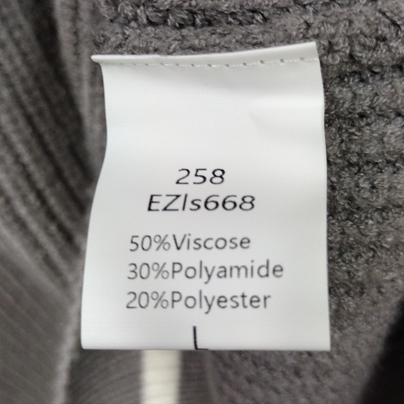 NWT Lulusory Ribbed V-Neck Sweater Women's L Gray Preppy Academia Retro 90s - Picture 9 of 9